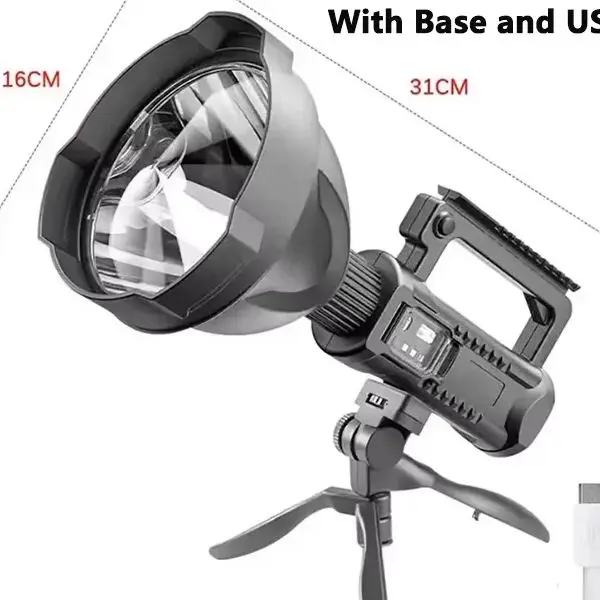 Torcia Tattica Ricaricabile 200.000 Lumen - LED Super Potente, Impermeabile IPX45, 5 Modalità, USB-C, Per Emergenze E Avventure - Foto 4