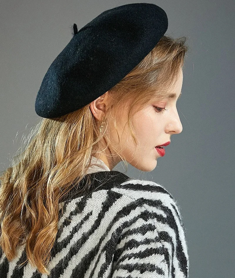 Women Wool Berets French Artist Style Warm Winter Beanie Hat Retro Plain Beret Solid Color Elegant Lady All Matched Autumn Caps beret hat,woolen beret