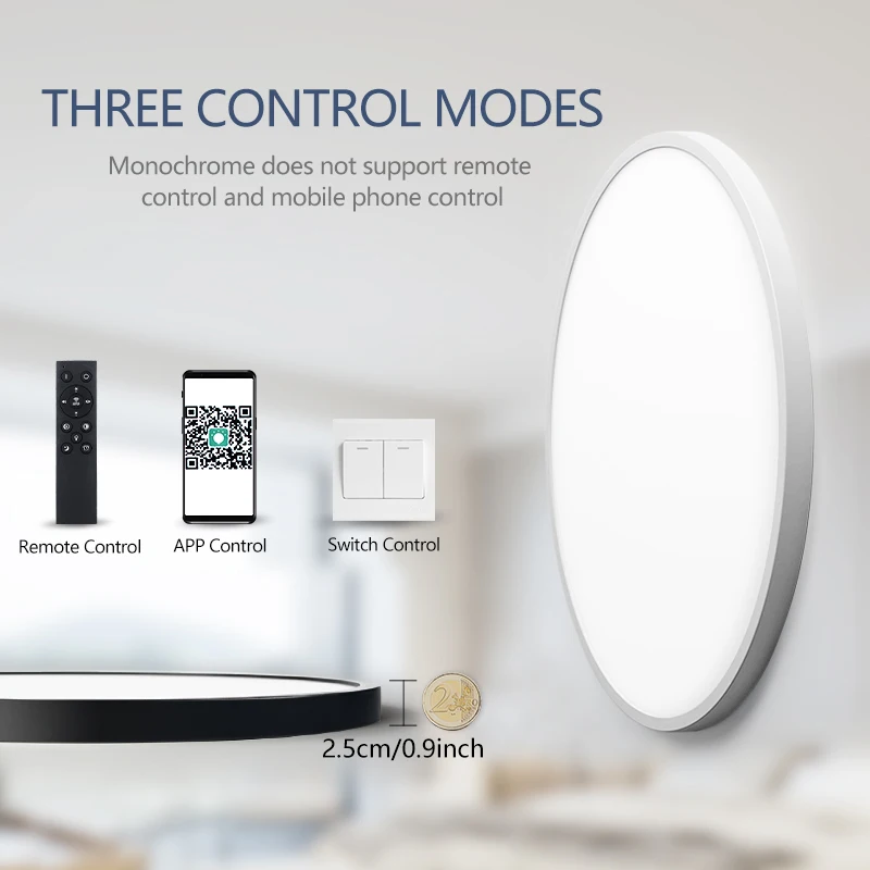 0.9inch Ultra-thin Ceiling lamp Smart APP/Remote Control LED Ceiling lights for Room Dimmable Panel light for Living Room Kichen led ceiling light,ceiling light