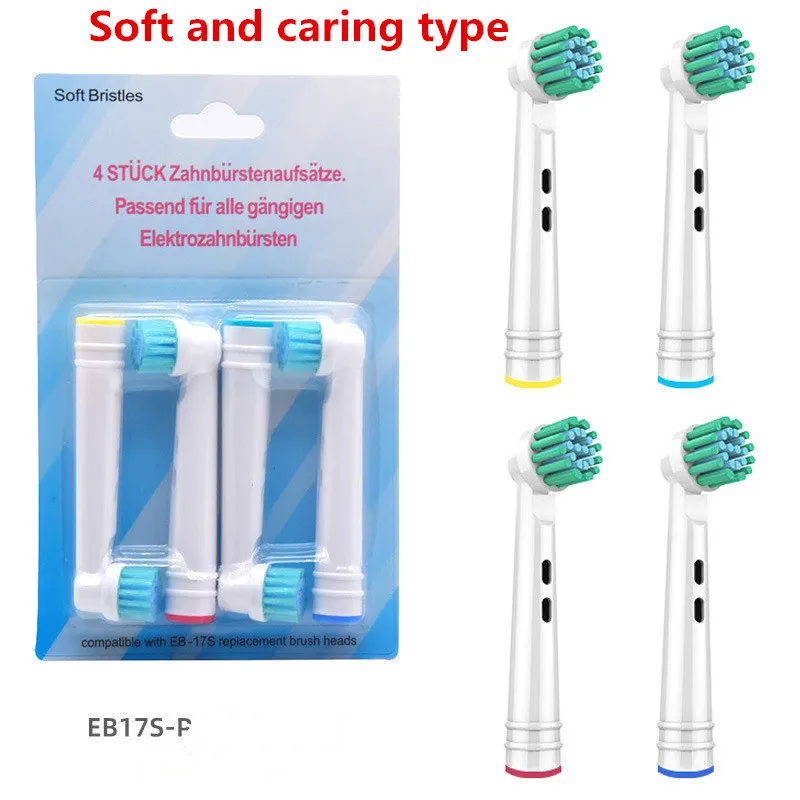 16/20PCS Extra Soft Bristles Fit for Sensitive Gums Care Round Head for Oral b Braun Type 3756 3757 3744 3765 4729 4731 6