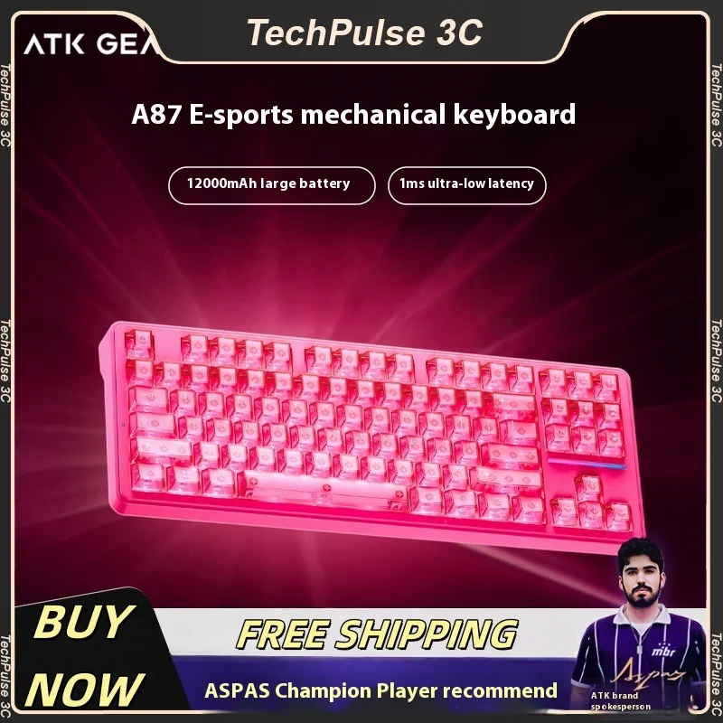 ATK A87 プロメカニカルキーボードトライモード 12000mah 耐久性
