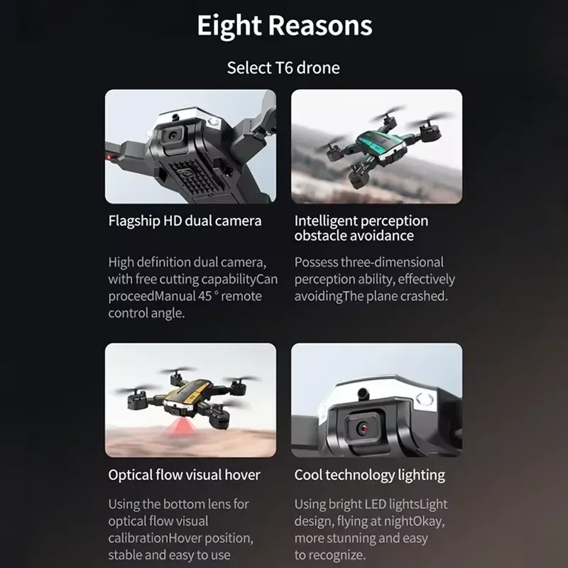 Drone Quadcopter Xiaomi MIJIA T6 8K Profesional 4K HD GPS Camera Obstacle Avoidance Aerial Photography Optical Flow Foldable 1KM