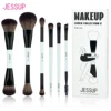 Jessup Makeup Brush Set Double Sided Makeup Brushes Foundation Contour Blush Blending Eyebrow Shadow,Fiber Bright Cyan T501 1