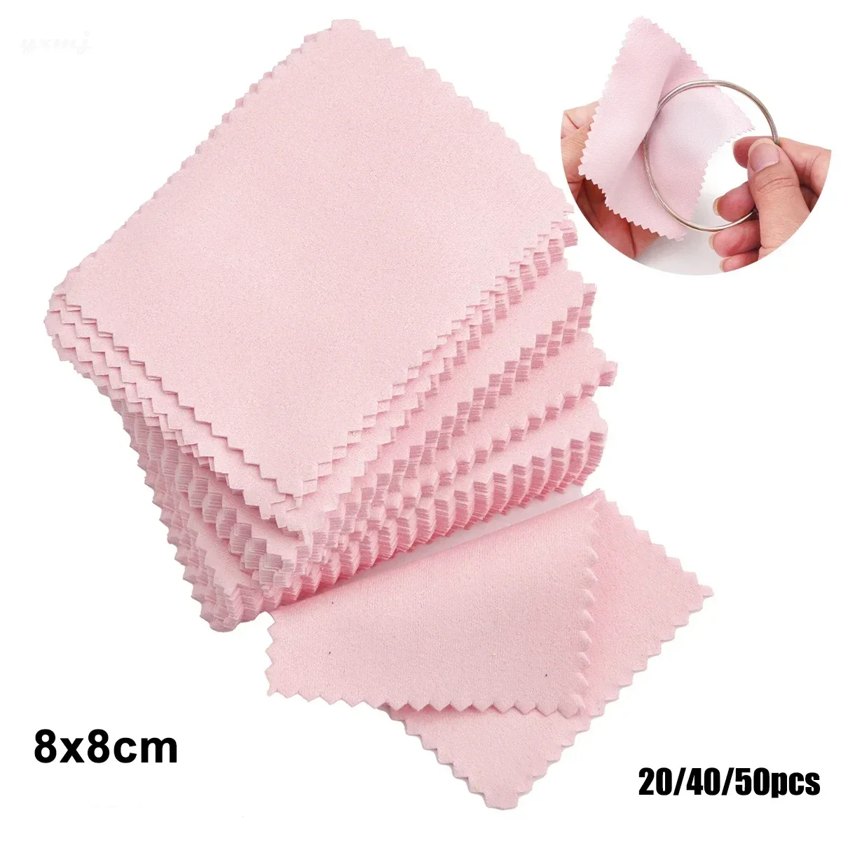 Jewelry Cleaning Cloth 50PCs/pack Jewelry Cleaning Cloth 8cmx8cm Pink Color Jewelry Wiping Cloth Tools Making Supplies