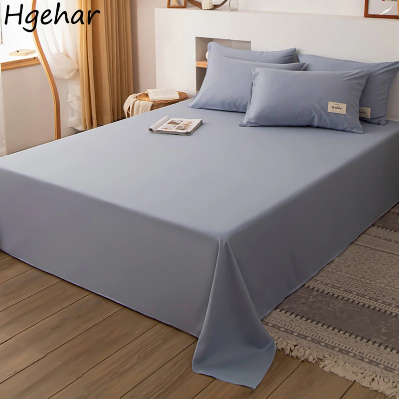 Bed Sheet Plain Bedroom King Flat Sheet Dormitory Bedspread Queen