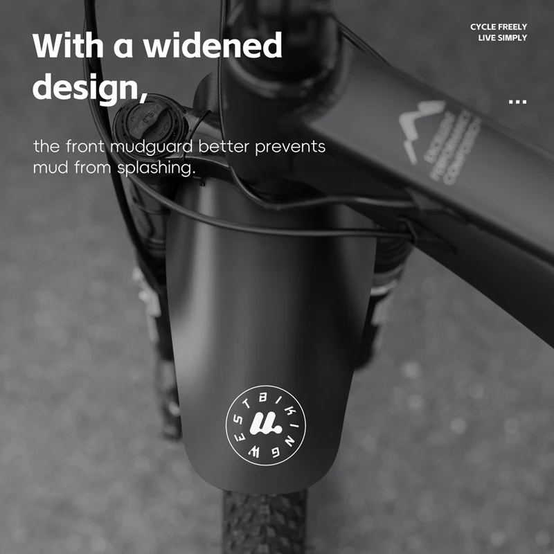 WEST BIKING MTB Bicycle Fender 2pcs Portable Mountain Bike Fenders Dustproof Cycling Mudguard Splash Guard Bike Accessories