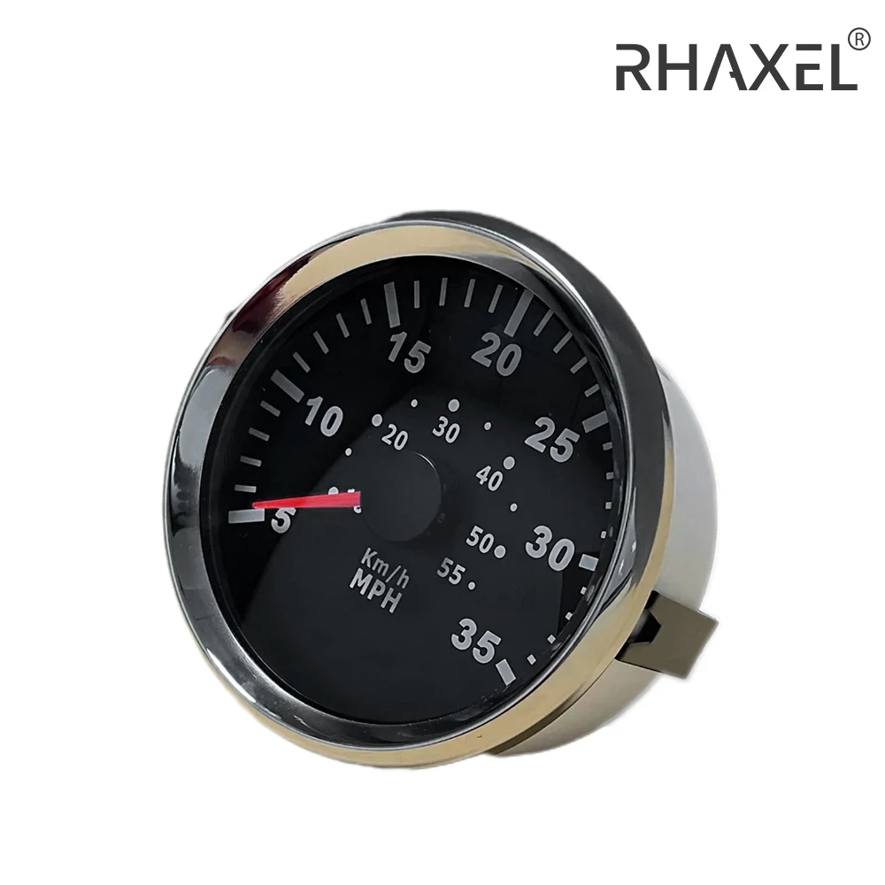 RHAXEL 보트 요트 속도계 피토 튜브 압력 신호 속도 계량기 게이지, 85mm, 0-65MPH, 0-100 KM/H 9-32V