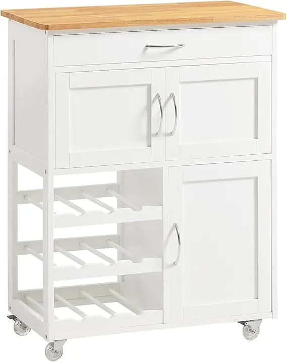 mobile da cucina salvaspazio con carrello con ruote con cassetti e portabottiglie, armadio da cucina per cucina