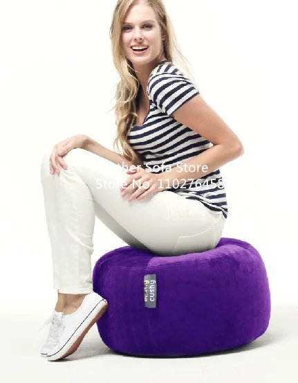 Beige color OEM/ODM Eco-Friendly round Genuine polyester oxford Filling Footstool Ottoman Pouf Cover