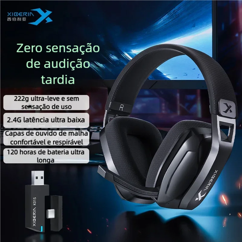 Xiberia Wireless Bluetooth Gaming Headphones K01s With Mic Usb/t C 2 4ghz Headsets Gamer For Ps5 Ps4 Pc Mac Phone Playstation, Alina Gadgets