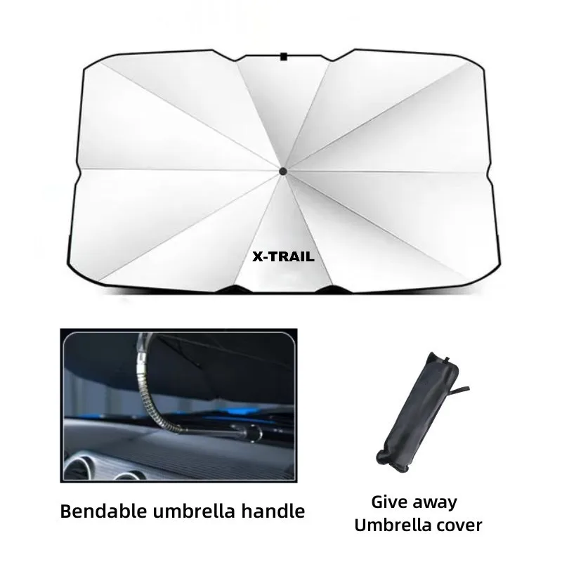 

Car Front Windshield Sunshade Umbrella New Bendable Umbrella Handle For Nissan Xtrail X Trail T30 T31 T32 Car Accessory