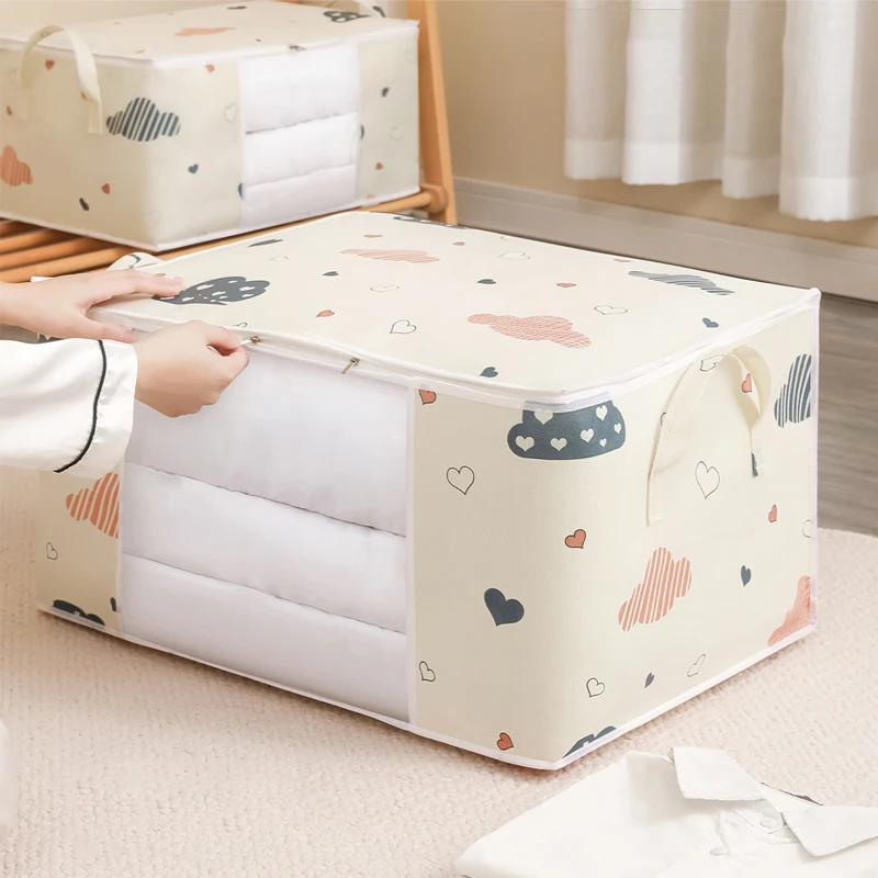 Big Capacity Quilt Clothes Duvet Blanket Storage Bag Dustproof Closet Under-Bed Moisture Proof Organizer Sorting Bags With Zippe 3