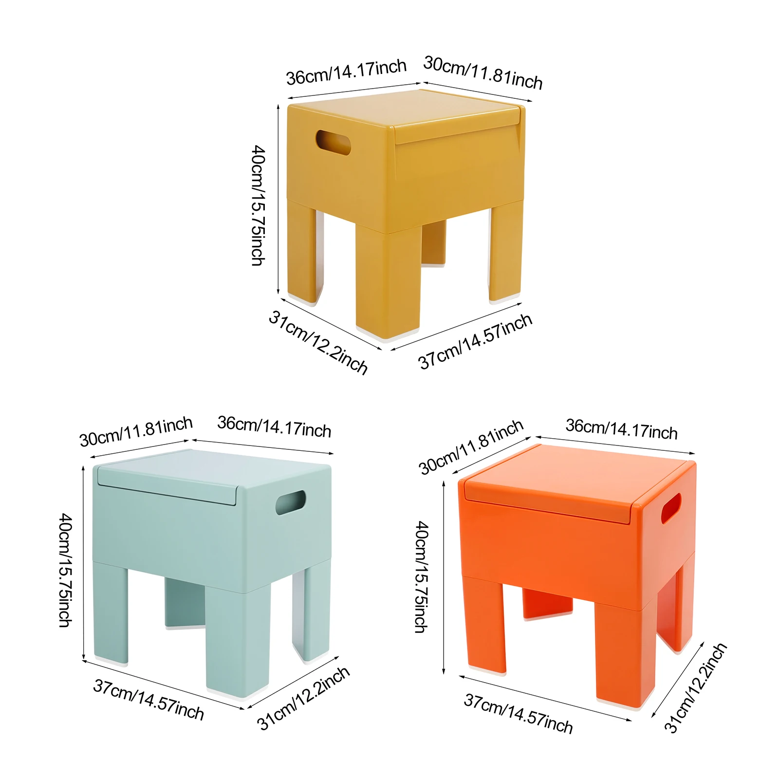 Schuhbank, niedriger Hocker mit Ablagefach, multifunktionaler Aufbewahrungshocker für Zuhause, Eingänge, Wohnzimmer, Schlafzimmer, Gärten – Detail 1