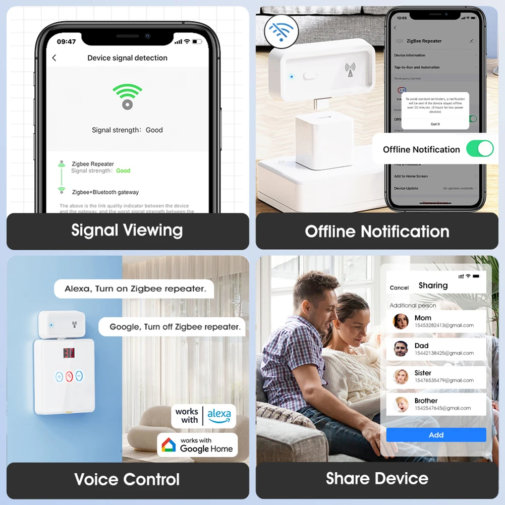 2.4G Signal Amplifier Extender Work with Gateway Hub Type C Range Extender Work for Alexa Google Home Wireless Extender Repeater