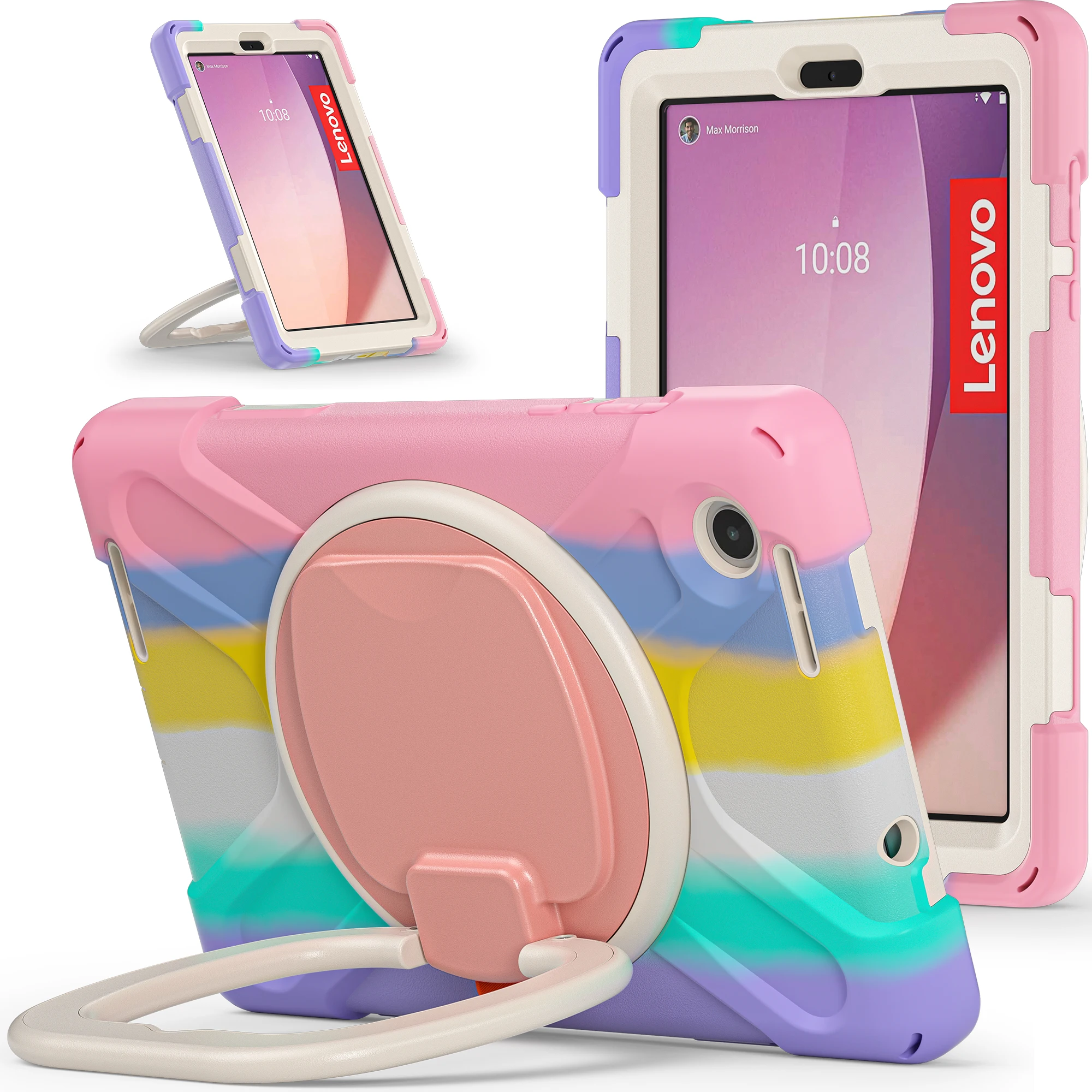 Enhanced Tablet Case Armor with 360° Rotating Stand - Shockproof Protection