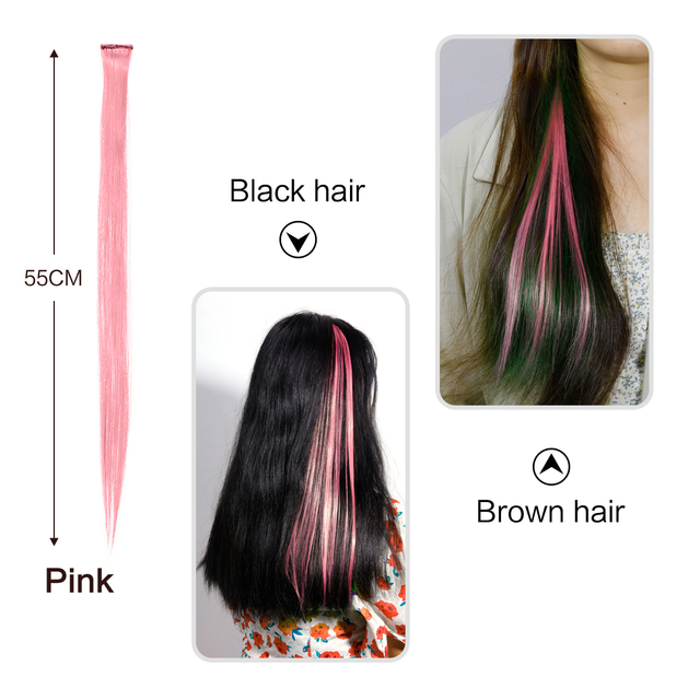 New Long Wavy Wig For Color Wigs Long Hair Highlighting Gradient Invisible Seamless Natural One-piece Hair Hanging Ears