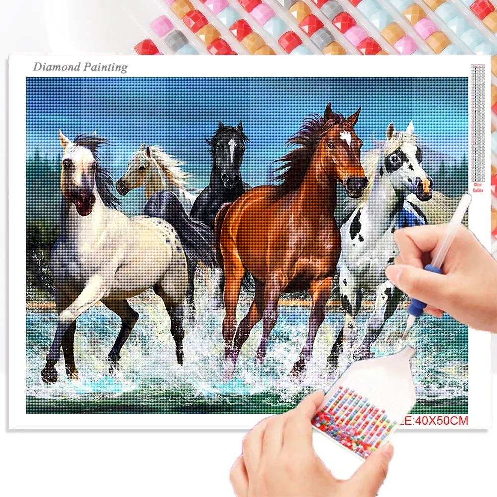 Diamond Painting Horse Mosaic Art Diamond Embroidery Animal Full Square  Picture Rhinestones Cross Stitch Home Decor cuadros