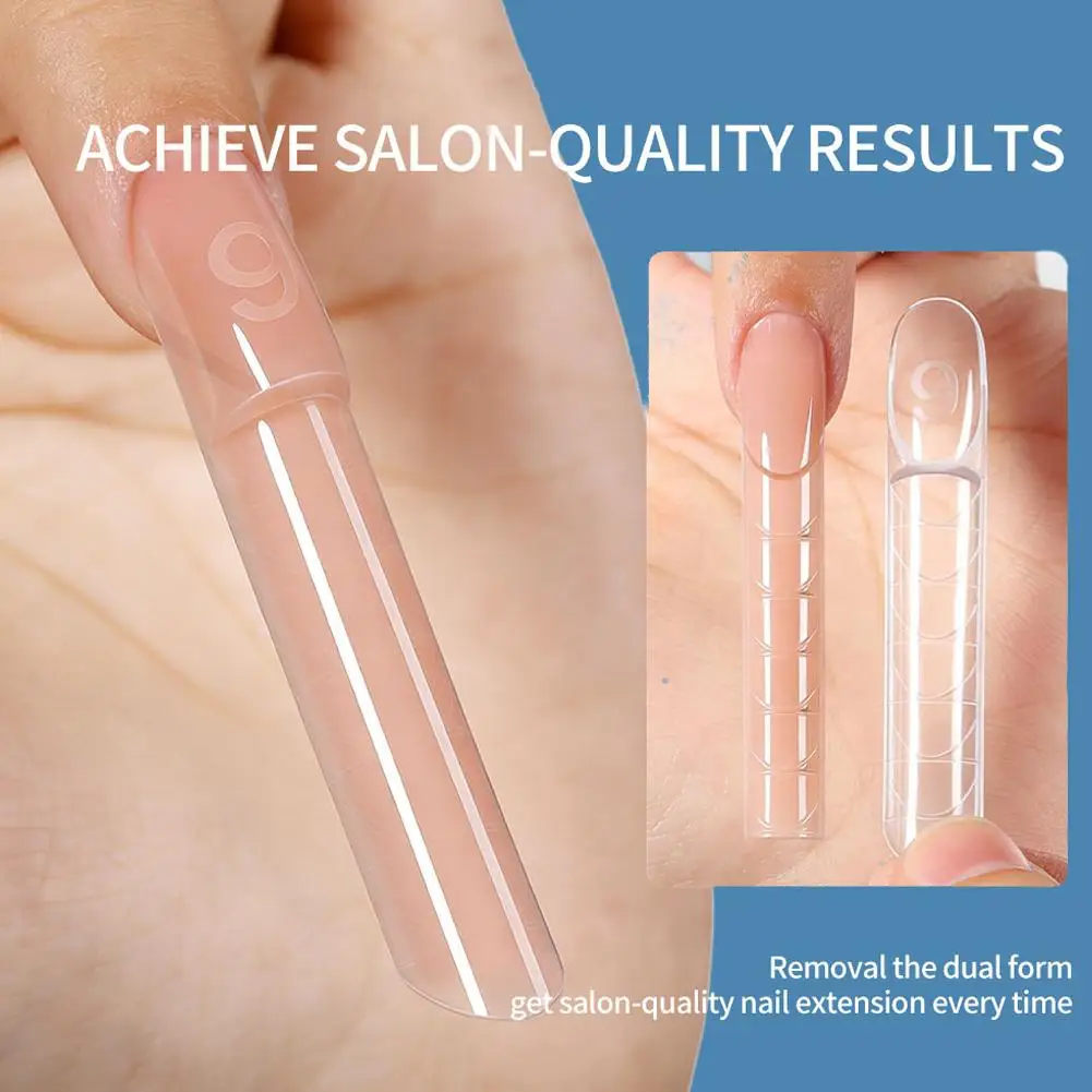 60/150개 듀얼 네일 폼 투명 폴리 네일 젤 몰드 사각 풀커버 네일 팁 연장 폼 젤 매니큐어 네일 아트용