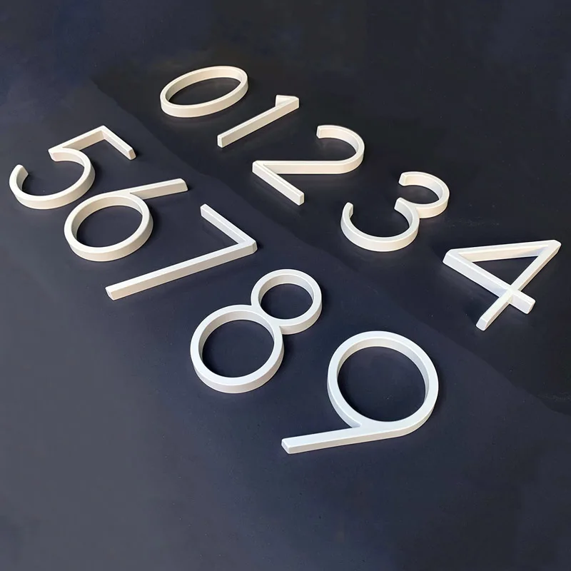Floating House Numbers Doorplate Letters Metal Address Sign Plate Outdoor Street Door Plaque Number For Home Mailbox 125mm