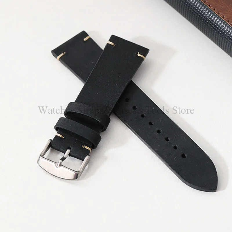 Vintage Crazy Horse Leather Watchband - Universal Fit