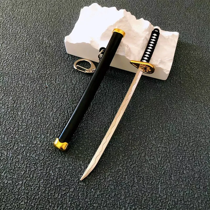 Toy Keychain Mini Samurai Knife Metal Weapon Sword Key Ring Model For Men