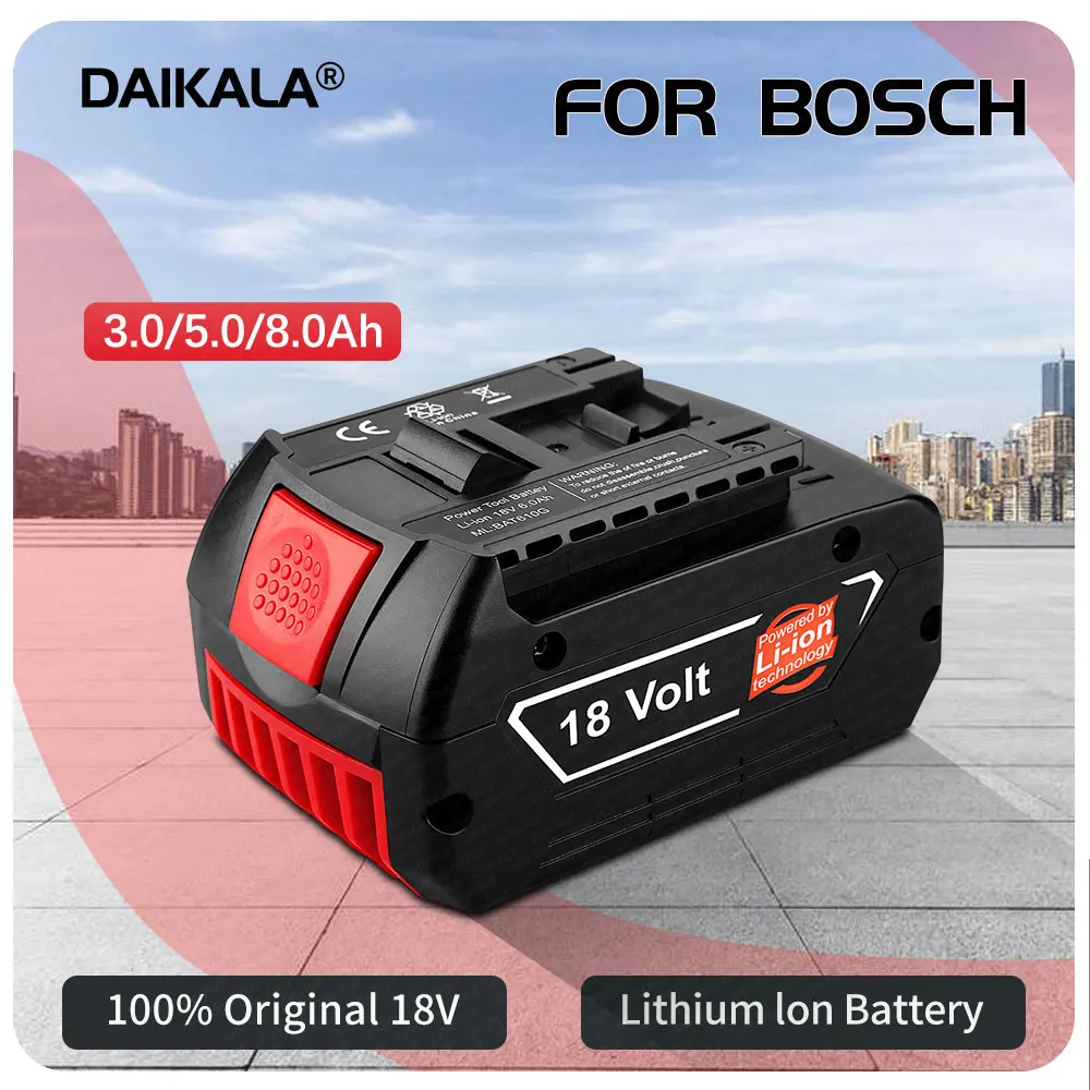 

For BOSCH 18V 8.0Ah Battery BAT609 BAT610 For Bosch 18V Professional Li-ion Battery Drill Battery GBA18V GSR18V BAT618 BAT619