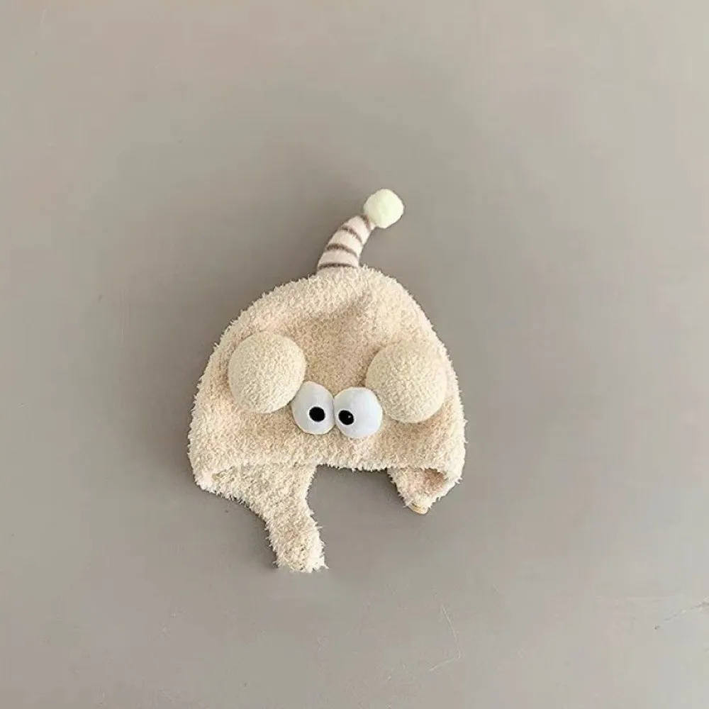 New Cute Big Eyes Pullover Cap Windproof Coldproof Ear Protection Hat Warm Infant Knitted Cap Autumn and Winter