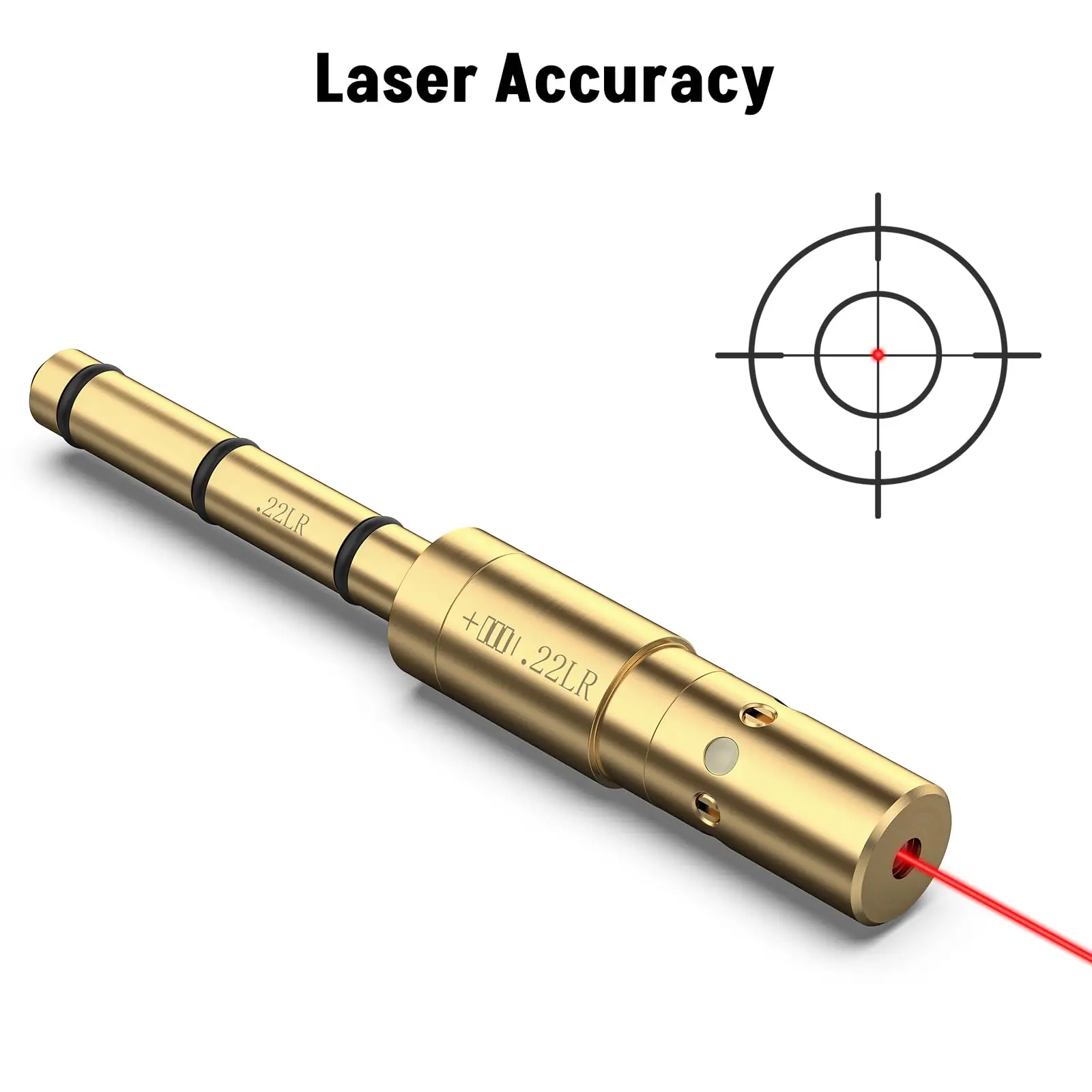 MidTen .22LR Laser Bore Sight End Barrel Red Boresighter with 4 Sets of Batteries and Spare O-Rings For Pistol Rifle Shotgun