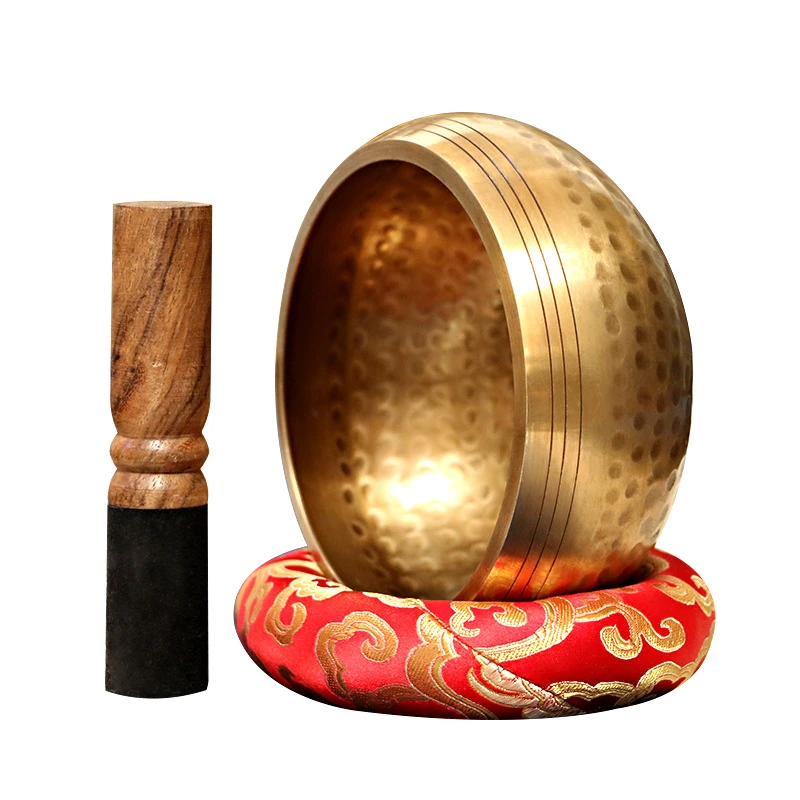 Nepal Handmade Buddha Sound Bowl Yoga Meditation Chanting Singing Bowl Brass Chime Handicraft Music Therapy 6