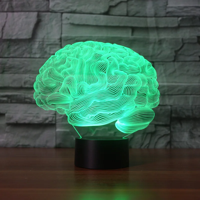Nighdn 3D Brain Night Light 7 Colors Changing USB Touch Decor Lamp Optical Illusion Lamp Children Kids Christmas Birthday Gifts