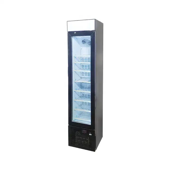 NUELEAD 105L Slim Upright Beverage Display Cooler Vertical Glass Door Commercial Fridge Mini Fridge
