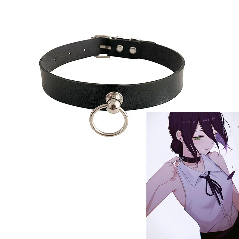 Chainsaw Man Reze Cosplay Choker Anime Leather Punk Gothic Necklace