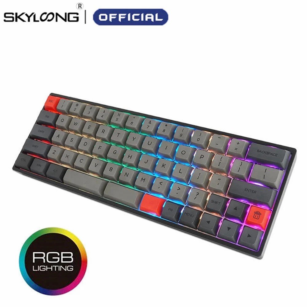 Механическая игровая клавиатура SKYLOONG SK66 RGB 66 клавиш синие переключатели Gateron