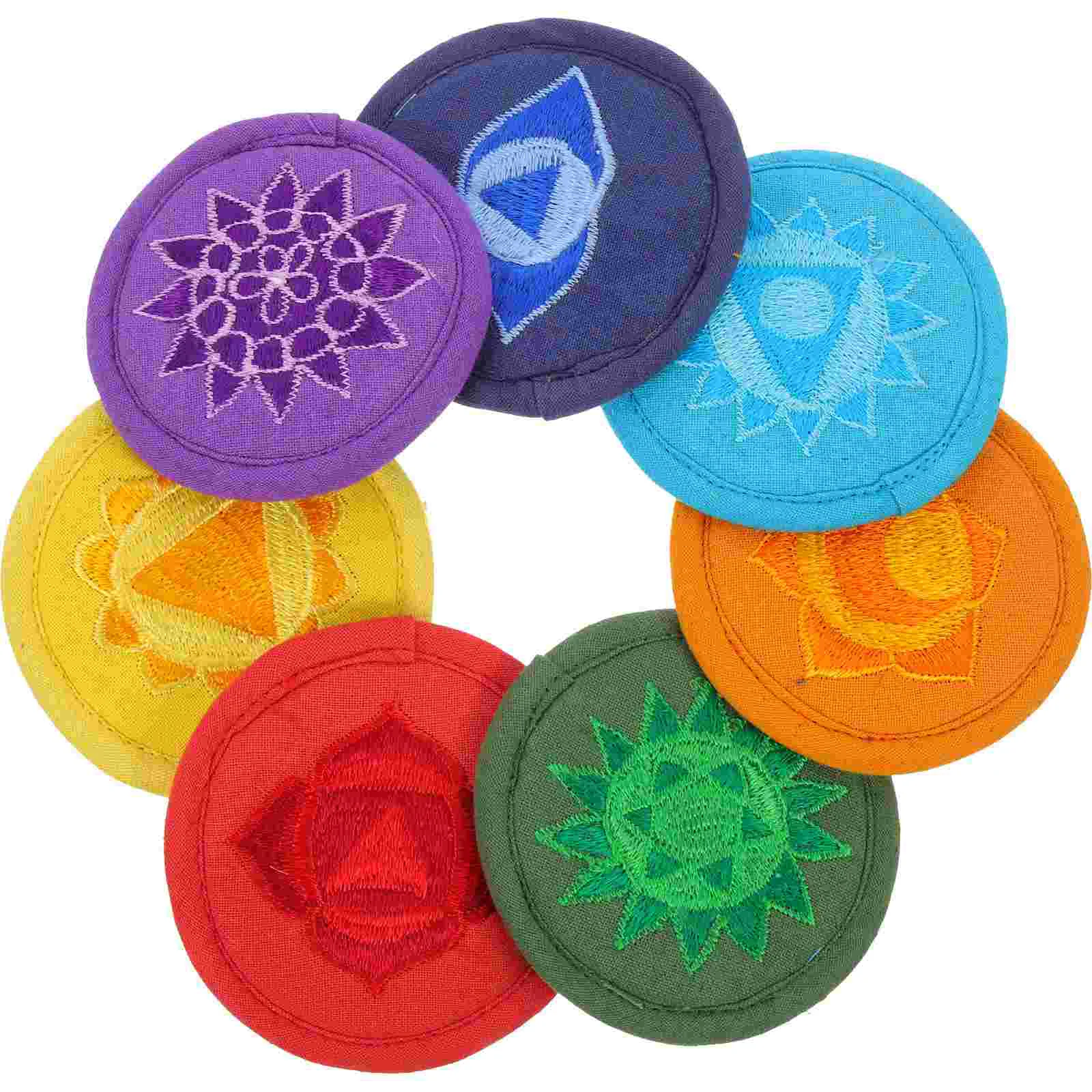 7 Pcs Bowl Bottom Mat Buddha Sound Cushion Supplies Tibetan Singing Pillow for Yoga Pad Polyester Holder Prayer