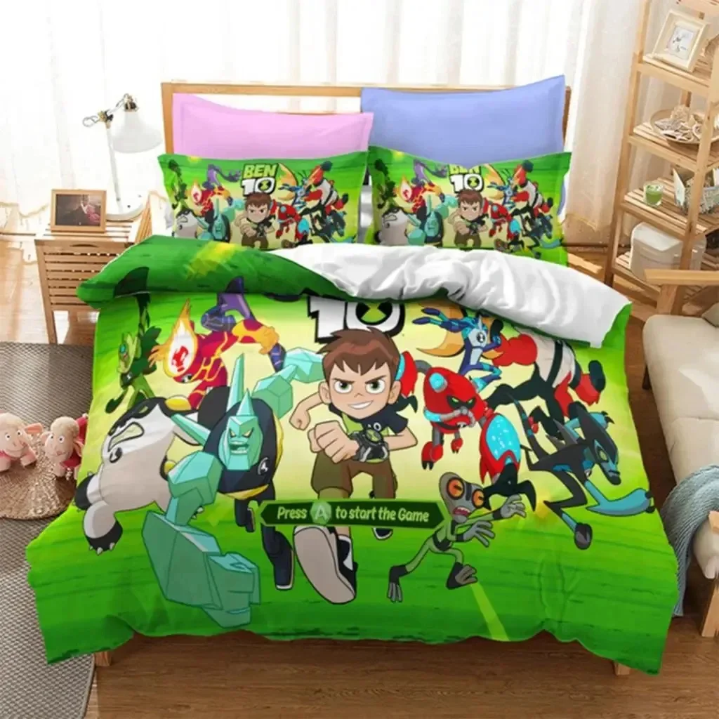 3d Print Ben Alien Force 10 Teenage Hacker Bedding Set Boys Girls Twin Queen Size Duvet Cover Pillowcase Bed Kids Adult 2