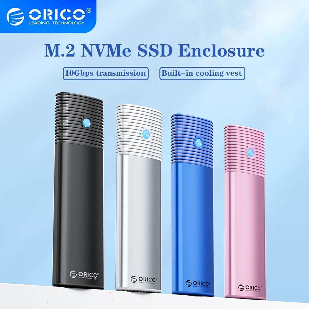 Orico-ssd Ferramenta de Gabinete de Disco Dissipador de Calor de Metal Embutido Pcie Box M.2 Nvme Ngff Sata Ssd Nvme Nmve m2 10gbps Caixa Livre