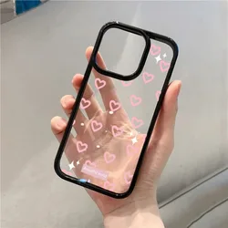 Heart-shaped Pink Bow Clear Phone Case for S24 Plus (A)