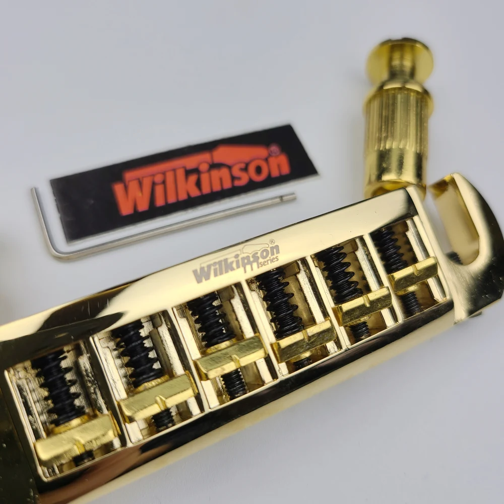 Wilkinson verstellbare umlaufende Saitenhalterbrücke für LP-E-Gitarre, Chrom, Silber, Schwarz, Gold WOGT3 – Detail 9