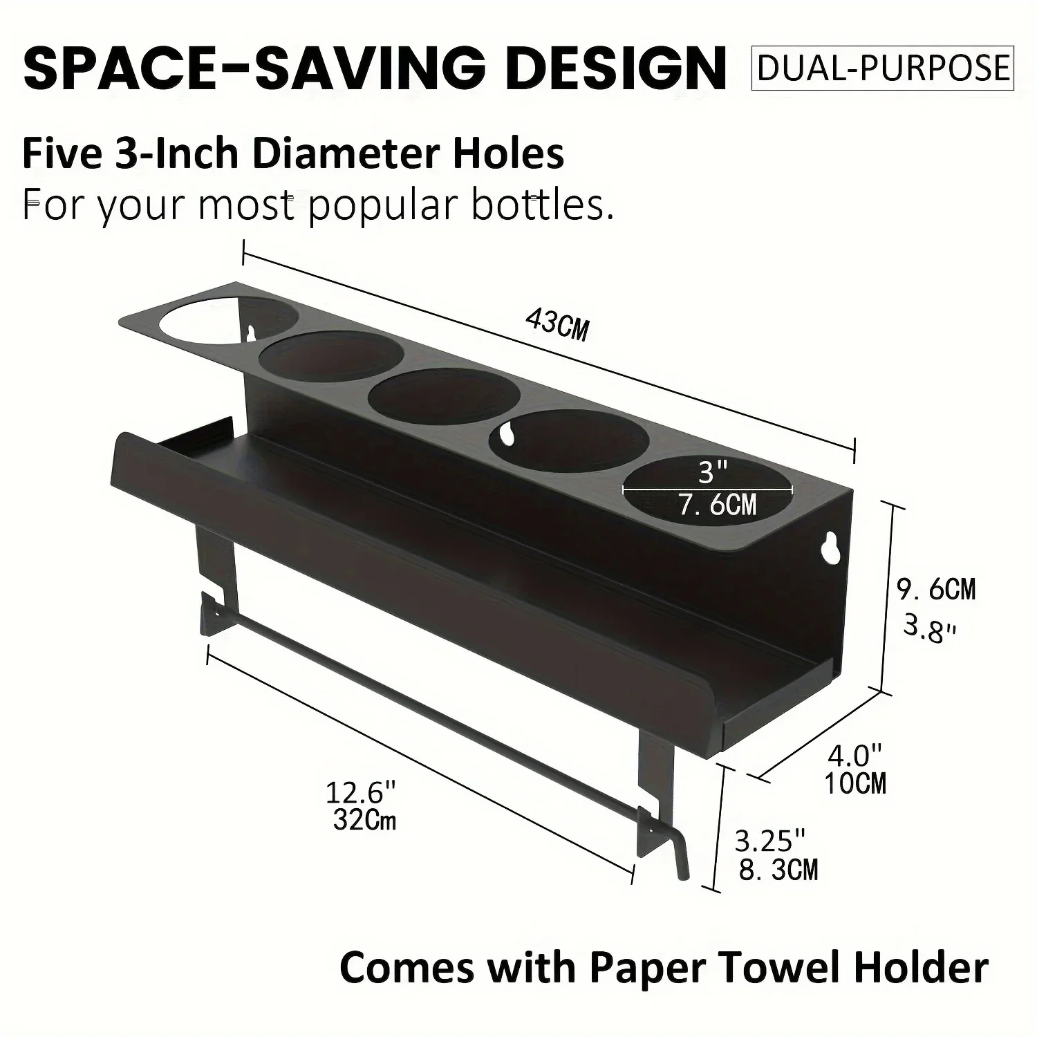 Spray Can/Paper Shelves Towel Holder Paint Bottle Storage Rack,Steel Wall Mount Shelf Tool Garage Organizer Tray Garage