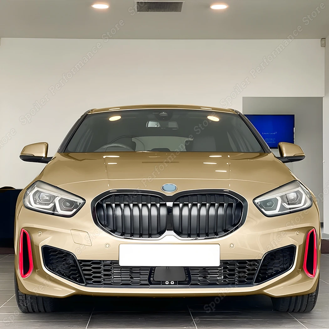 BMW 1 시리즈 F40 M-PACK 및 M135i 2019-2024 용 레드 프론트 스플리터 범퍼, 에어 벤트 블레이드 스포일러 바디 키트, ABS 플라스틱 장식