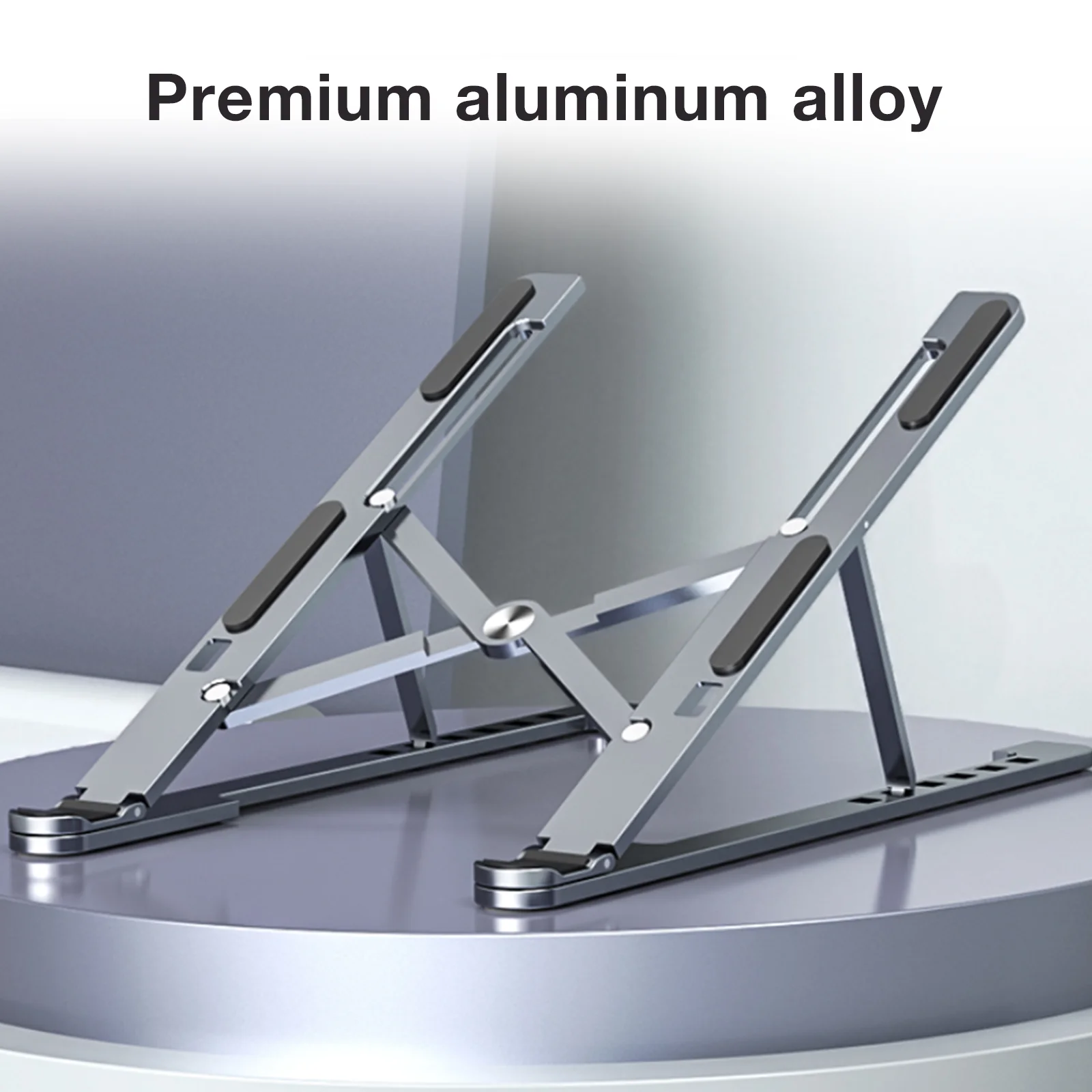 Aluminum alloy magnetic laptop stand with 8-level adjustment, ventilation and heat dissipation, equipped with silicone anti slip