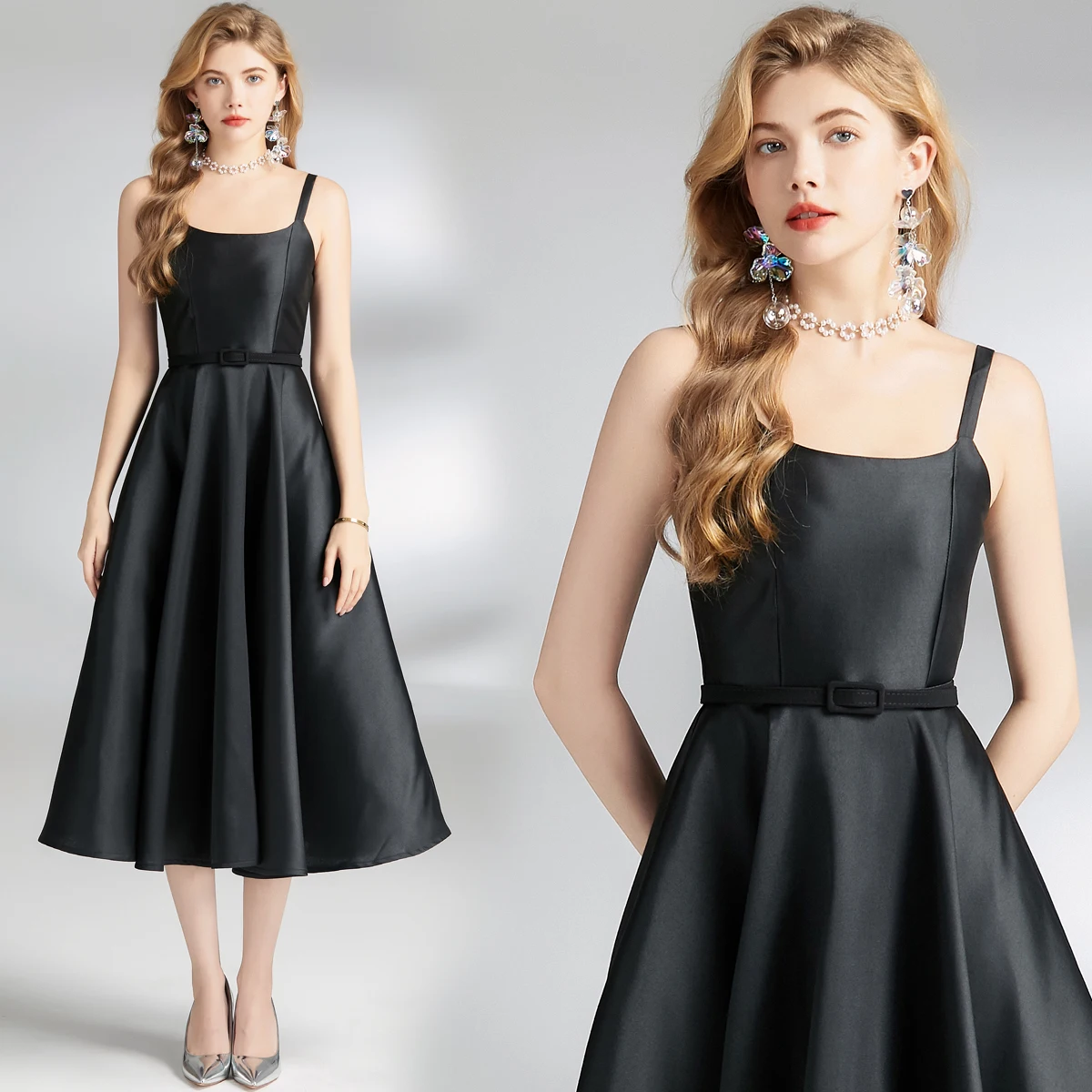 

Waist tightening slimming suspender dress for women's new slim fit belt HL6820086