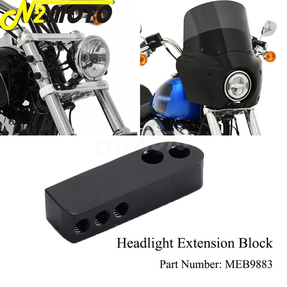 thumbnail image 2 of Green-L Fairing Headlight Extension Block For Harley Dyna 1999-2017 & FXR Models 2 of 4