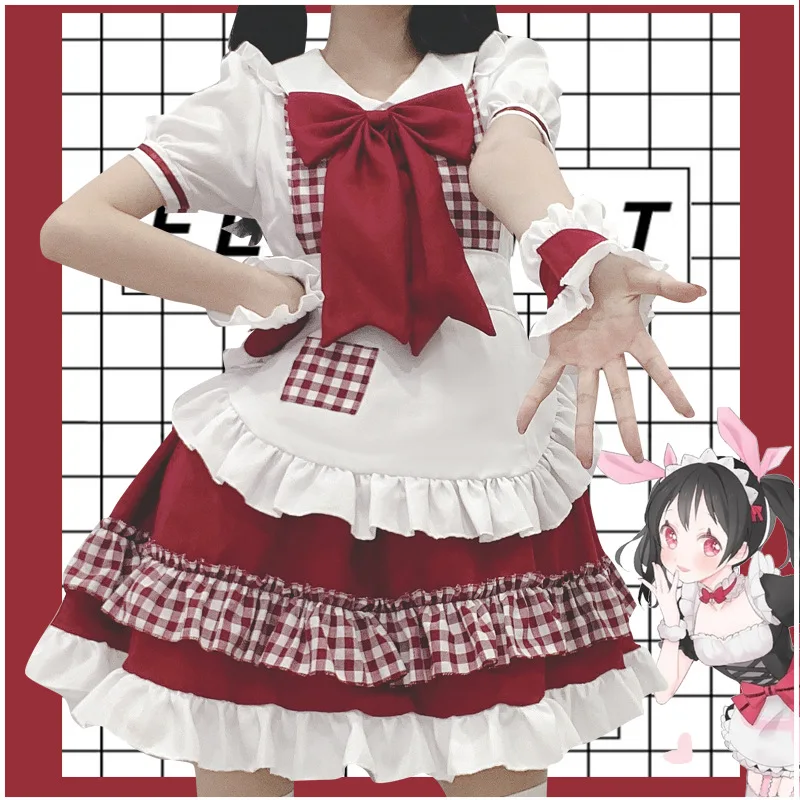 

Restaurant Maid Cute Maid Lolita Maid Dress Sexy Cosplay Maid Uniform Dress Plus Size Women's Costume for Parents 2023 Valorant