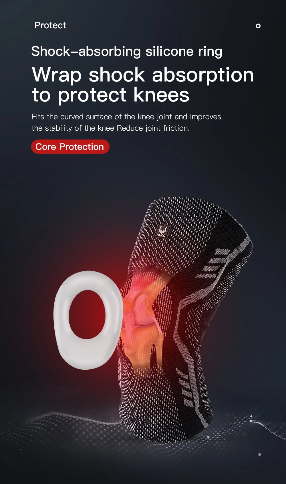 1 Stück Sport Patella Feder stütze Knies tütze gestrickt Kompression voll schützen elastische atmungsaktive Knies tütze für Männer Frauen – Detail 5