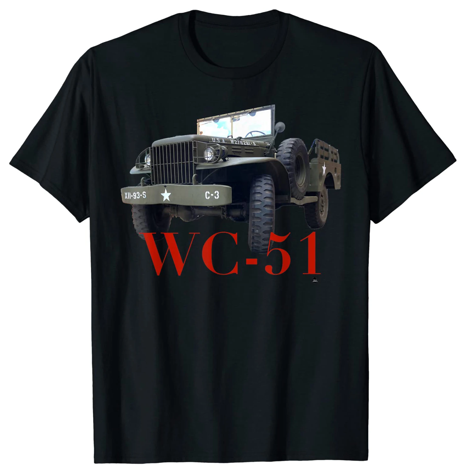 

WWII America Army WC-51 Military Truck T-Shirt. Premium Cotton Short Sleeve O-Neck Mens T Shirt New S-3XL