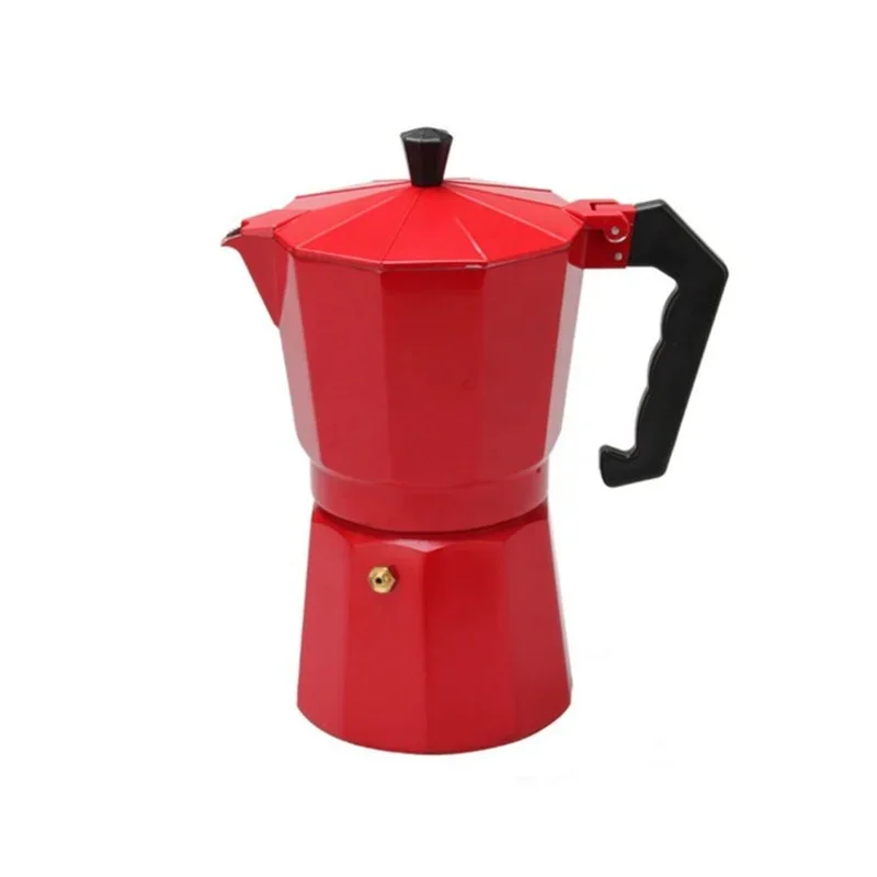 Red Moka Coffee Maker Italian Aluminum Octagonal Coffee Cup 2025