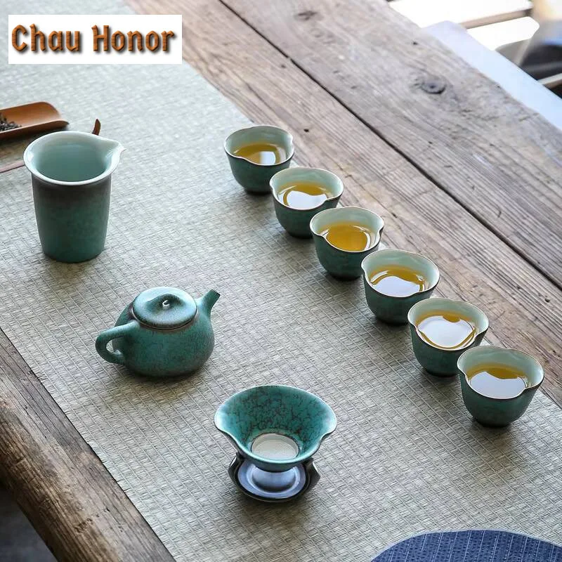 Japanese Style Turquoise Glaze Ceramic Tea Filter Creative Infusers For Teacup Chinese Kung Fu Tea Set Tea Ceremony Accessories