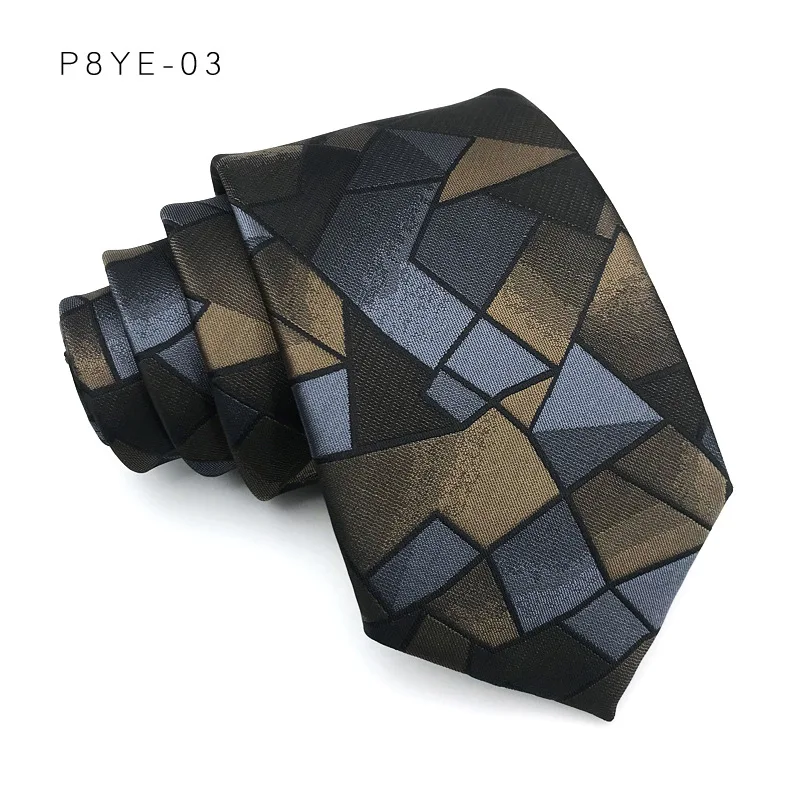 Luxus 8CM Herren Krawatte Gestreiften Streifen Krawatten Für Mann Bräutigam Trauzeuge Jacquard Gewebt Krawatte Formale Business Party Zubehör – Detail 9