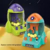 Children's Mini Grab Ball Machine Cartoon Rocket Rocker Clamping Bean Game Machine Puzzle mini maquina expendedora  kids toys 3